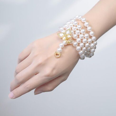 Butterfly Long Pearl Necklace for Women Elegant and Fashionable Banquet Party Necklace 90cm in Saudi Arabia