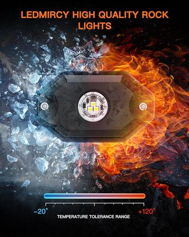أضواء الصخور البيضاء، LEDMIRCY R5 LED أضواء الصخور 12 قطعة للشاحنات UTV قبالة الطريق قارب ATV SUV أضواء بيضاء نقية فائقة السطوع عالية الطاقة تحت توهج ضوء النيون درب تلاعب مقاوم للماء للصدمات in Kuwait