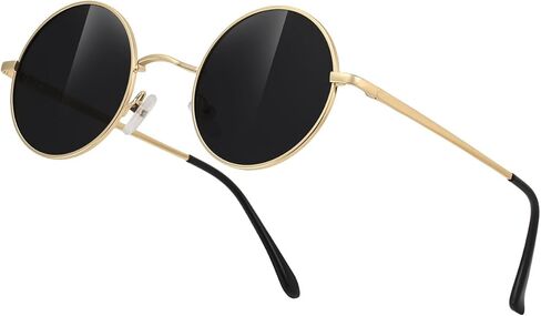 Retro Round Sunglasses,Polarized UV400 Protection Hippie Circle Sunglasses for Daily Driving Travel for Men Women in Saudi Arabia