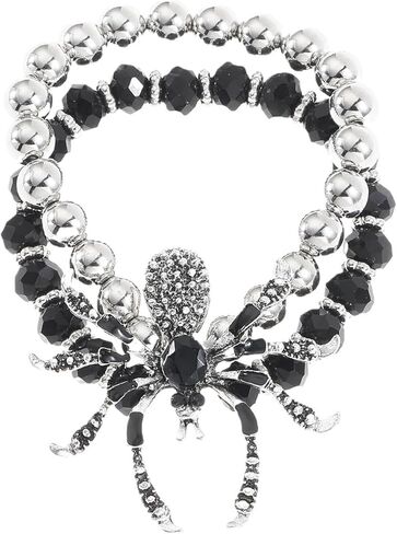 Punk Spider Bracelet for Women Big Spider Spider Bracelet Beaded Bracelet Halloween Spider Bracelet for Women in Saudi Arabia