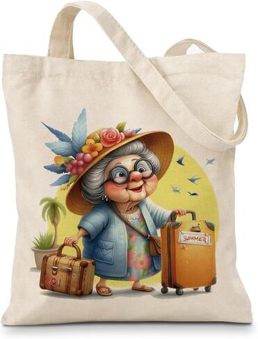 Geondos Whimsical Fairy Little Elf Canvas Tote Bag, Vintage Black White Line Fantasy Totes Reusable Shopping Bag for Casual Vacation Shopping Work, Gift for Fairy Tale Lover in Saudi Arabia