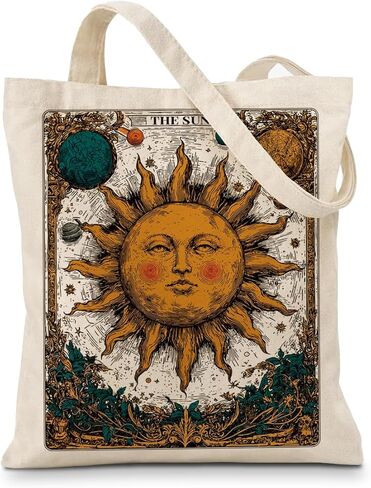 Geondos Whimsical Fairy Little Elf Canvas Tote Bag, Vintage Black White Line Fantasy Totes Reusable Shopping Bag for Casual Vacation Shopping Work, Gift for Fairy Tale Lover in Saudi Arabia