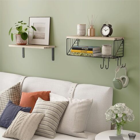 Fixwal Bathroom Floating Shelves Over Toilet Wall Shelves Set with Towel Storage Rack for Bathroom Organization & Wall Decor(Black) in Saudi Arabia
