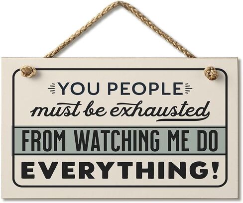 CounterArt In My Defense I Was Left Unsupervised Humorous Hanging Wood Wall Sign 9.5" x 5.75" Made in the USA Features Braided Rope Hanger in Saudi Arabia