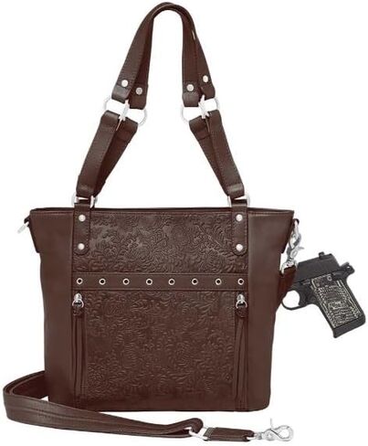 حقيبة كتف Gun Tote'n Mamas للسيدات من Gun Tote'n Mamas - حقيبة كتف مخفية منقوشة من نوع Boho - بني in Kuwait