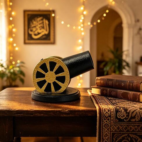 زخرفة مدفع إسلامي، نموذج مدفع مصغر من الراتنج لعرض سطح المكتب، منحوتة نموذج عسكري أسود، مثالية لهواة الجمع وديكور المنزل والمكتب (أبيض) in Saudi Arabia