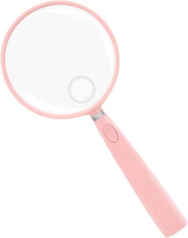 Feosky Handheld Reading Magnifier, 10X Magnifier, 75mm Shatterproof Lens, Non-Slip Handle for Adults Close Work, Seniors Reading and Nature Exploration, Hobby Observation(Silver) in Kuwait