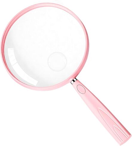 Feosky Handheld Reading Magnifier, 10X Magnifier, 75mm Shatterproof Lens, Non-Slip Handle for Adults Close Work, Seniors Reading and Nature Exploration, Hobby Observation(Silver) in Kuwait