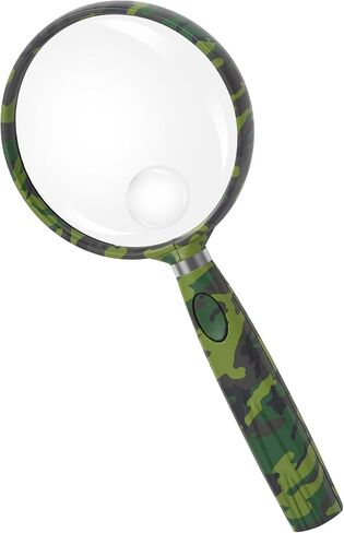 Feosky Handheld Reading Magnifier, 10X Magnifier, 75mm Shatterproof Lens, Non-Slip Handle for Adults Close Work, Seniors Reading and Nature Exploration, Hobby Observation(Silver) in Kuwait