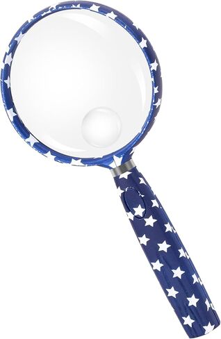 Feosky Handheld Reading Magnifier, 10X Magnifier, 75mm Shatterproof Lens, Non-Slip Handle for Adults Close Work, Seniors Reading and Nature Exploration, Hobby Observation(Silver) in Kuwait