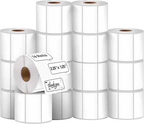 2.25" x 1.25" Direct Thermal Labels-Perforated Barcodes, Shipping, Address Label Paper, Durable Self-Adhesive Thermal Printer Stickers, Compatible with Zebra & Rollo Printers (1 Roll，1000 Labels/Roll) in Saudi Arabia