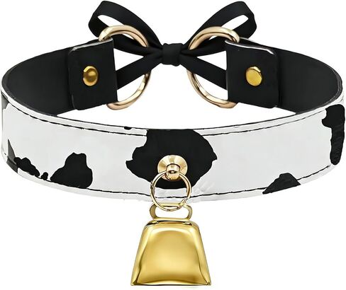 GDUPK Cowbell Necklace for Women Cow Print Bell Collar Choker Necklace for Women Cosplay Party Jewelry in Saudi Arabia