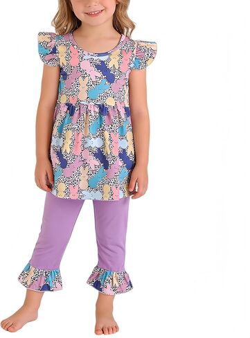 nebljgo Toddler Girl Bunny Clothing Sets Spring Summer T-Shirt Leggings Pants Outfit 3-8Y in Saudi Arabia