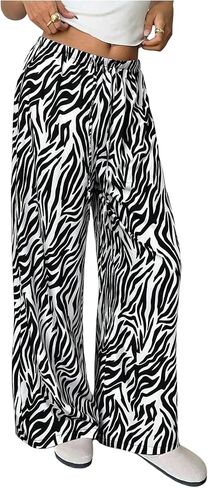 MakeMeChic Women's Satin Pants Drawstring Waist Straight Leg Chocolate Brown Silk Lounge Pants in Saudi Arabia