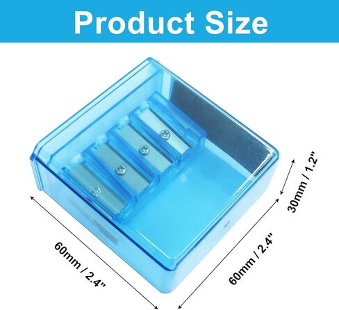 2Pcs Manual Pencil Sharpener Clear Graphite Pencil Sharpener with Plastic Lid 4 Holes for Colored Pencils, Sketching, Charcoal in Saudi Arabia