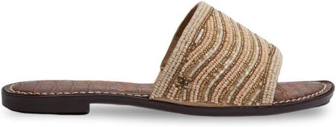 Sam Edelman Gallie Natural Multi Slip On Rounded Open Toe Flat Slides Sandals in Saudi Arabia