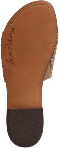 Sam Edelman Gallie Natural Multi Slip On Rounded Open Toe Flat Slides Sandals in Saudi Arabia