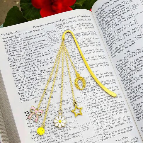 Bible Bookmarks, with 5 Exquisite Pendants, First Communion Gifts for Girls - Funny Gifts for Female Fans of The Bible Compatible with Various Books (Cross) in Saudi Arabia