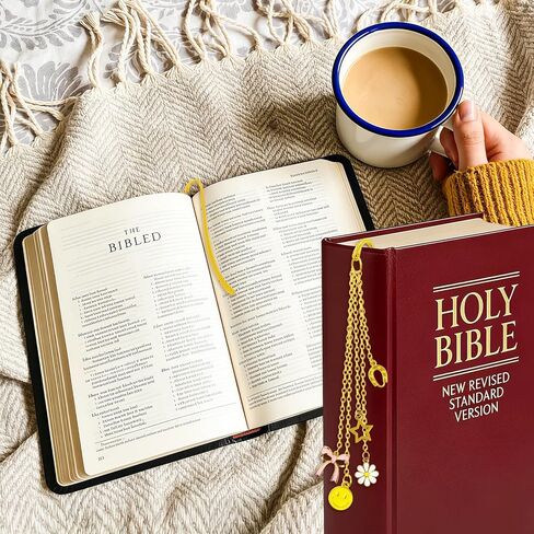 Bible Bookmarks, with 5 Exquisite Pendants, First Communion Gifts for Girls - Funny Gifts for Female Fans of The Bible Compatible with Various Books (Cross) in Saudi Arabia