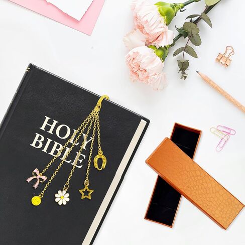 Bible Bookmarks, with 5 Exquisite Pendants, First Communion Gifts for Girls - Funny Gifts for Female Fans of The Bible Compatible with Various Books (Cross) in Saudi Arabia