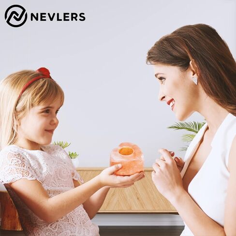 Nevlers 6 Pack Pure Himalayan Salt Candle Holders | Heart Shaped Himalayan Salt Tea Candle Holder | Hand Crafted Himalayan Tealight Holders | Salt Candle Holder for Decor | Salt Lamp Tealight Holders in Saudi Arabia