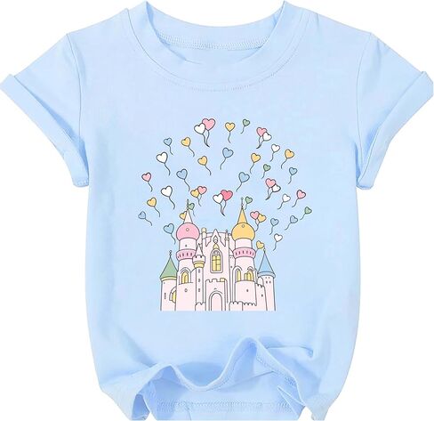 Magical Shirt for Girls Magic Kingdom Graphic Tshirt Cute Family Vacation Kids Short Sleeve Tops in Saudi Arabia