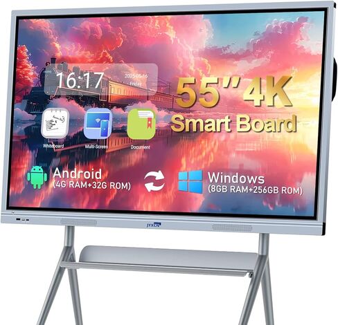 لوحة ذكية Pro مقاس 65 بوصة بدقة 4K UHD مزودة بكاميرا بدقة 16 ميجابكسل - شاشة عرض تنفيذية تعمل باللمس لقاعات الاجتماعات ونظام تعاون لاسلكي ثنائي التشغيل ومؤتمرات الفيديو in Kuwait