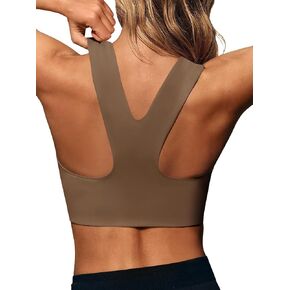 حمالات صدر رياضية نسائية من Aoysky ذات رقبة مربعة ناعمة ومبطنة بالضغط وتمارين اليوجا الطويلة والجري in Kuwait