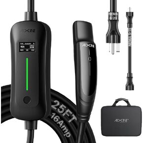 Level 1&2 EV Charger, Tesla EV Charger NACS16A with 25FT Extension Cord Cable,Portable Electric Car Charger 240V NEMA 6-20 Plug&120V NEMA 5-15 Adapter Compatible with All Tesla Models X/Y/3/S in Kuwait