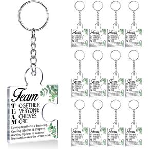 12 Pcs Inspirational Gift for Women Men, Appreciation Gifts Bulk for Coworkers Employees, Thank You Gifts for Team Staff Teachers Nurse, Motivational Office Acrylic Puzzle Piece Keychains in Saudi Arabia
