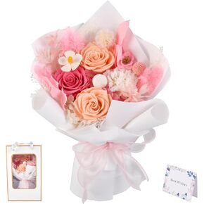Dalkren Preserved Flowers Bouquet with Purple Roses, Elegant Preserved Fower Floral Arrangement, Gift for for Women Mom Grandma Wife, for Valentine's Day Birthday Mother’s Day Anniversary Wedding in Kuwait