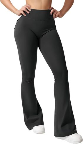 Flare Leggings with Pockets for Women Scrunch Workout Leggings Butt Lifting Gym Yoga Pants in Saudi Arabia