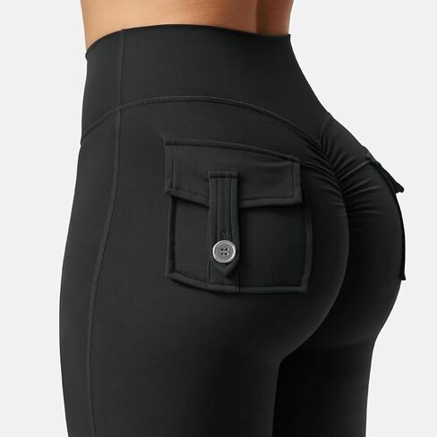 Flare Leggings with Pockets for Women Scrunch Workout Leggings Butt Lifting Gym Yoga Pants in Saudi Arabia