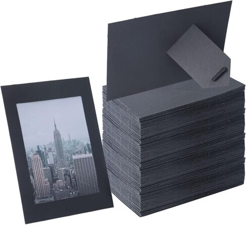 Litpoetic 50 Pack Standing Paper Picture Frames 4x6,Cardboard Photo Frame with Easel,Paper Photo Frame Cards,Gallery Frames Bulk For Christmas New Year Birthday Classroom DIY Craft,White in Kuwait