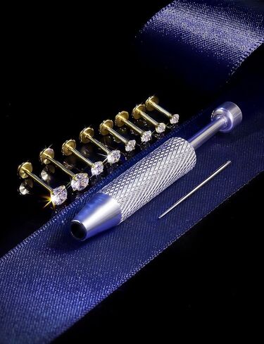 Msndnkwo 316L الفولاذ الجراحي ميدوسا ثقب المجوهرات | 16G خيط داخلي مسطح الظهر ترصيع Labret | مجموعة أقراط مونرو ليب تراغوس هيليكس الغضروفية | 6 مللي متر-12 مللي متر + قمم تشيكوسلوفاكيا in Kuwait