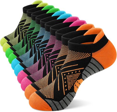 Ludaro 5 Pairs Womens Ankle Running Socks, Athletic Cushioned Tab Cotton Arch Support Crew Moisture Wicking Socks for Sport in Saudi Arabia