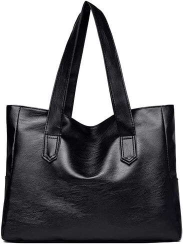 Shoulder Bag for Women PU Leather Large Tote Bag with Zipper, Stylish Handbag for Phones, Wallets, and Essentials in Saudi Arabia