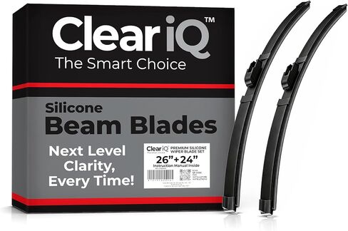 Clear IQ Premium Silicone Beam Front Wiper Blade Set – 26in. Driver Side & 24in. Passenger Side in Saudi Arabia