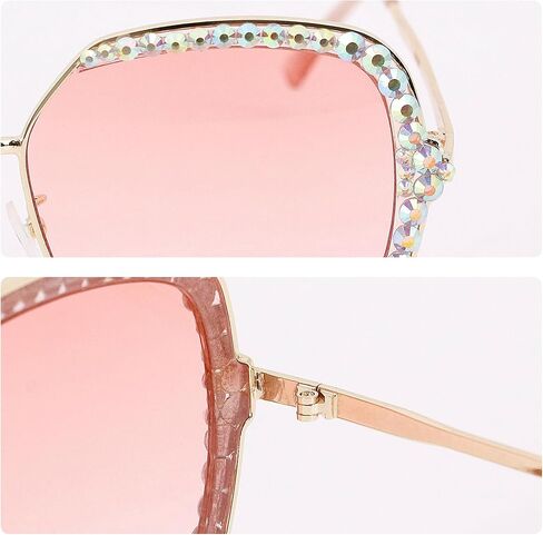 نظارات شمسية دائرية من Naimo للنساء بإطار معدني من حجر الراين اللامع UV400 بعدسات دائرية ملونة in Kuwait