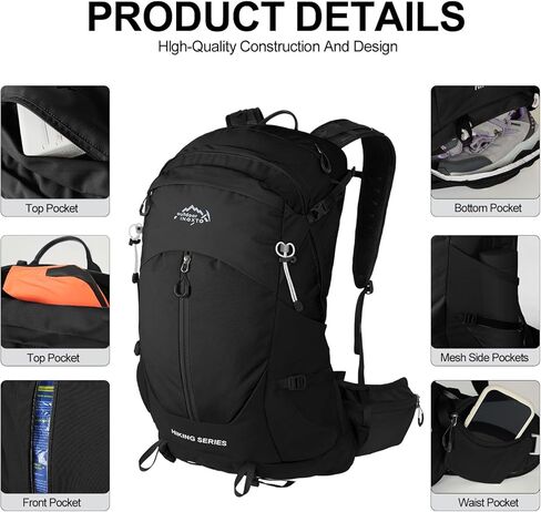 IX INOXTO Hiking Backpack, Camping Backpack, 30L Waterproof Hiking Daypack with 3L Water Bladder and Rain Cover (Khaki) in Kuwait