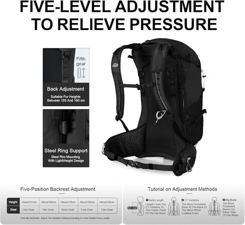 IX INOXTO Hiking Backpack, Camping Backpack, 30L Waterproof Hiking Daypack with 3L Water Bladder and Rain Cover (Khaki) in Kuwait