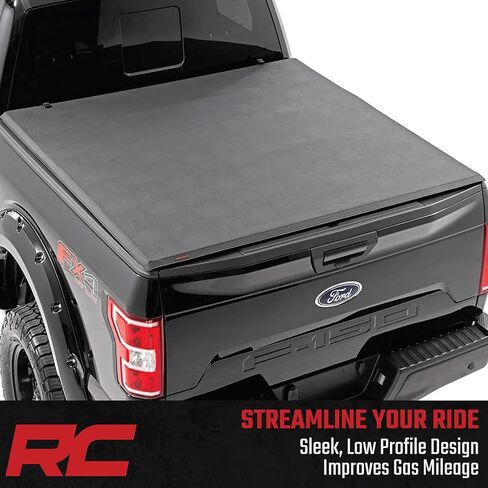غطاء تونيو ناعم ثلاثي الطي لسيارة Ford F-150 (2015-2020) - غطاء سرير شاحنة مقاوم للطقس، ملحقات F150 in Kuwait