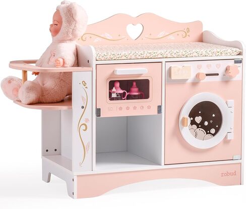 سرير دمية أطفال من ROBUD، سرير دمية مع مساحة تخزين وفراش، أسرة دمية أطفال متينة للفتيات، هدية لطيفة من أسرة الدمى لدمى مقاس 18 بوصة للأطفال، أخضر in Kuwait