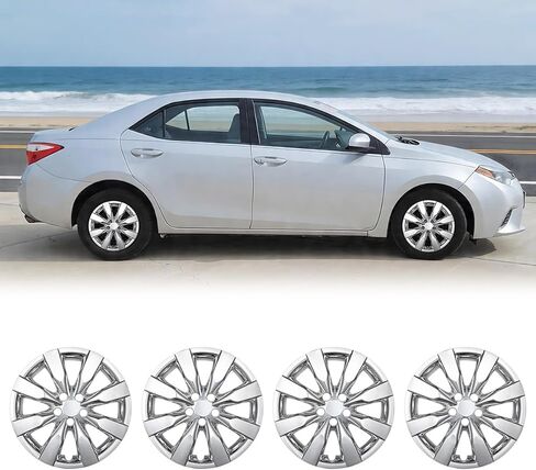 NIXON OFFROAD 16 بوصة Hubcaps لسيارة Toyota Corolla 2009-2019 [عجلة فولاذية مناسبة فقط] غطاء حافة العجلة (مجموعة من 4) ABS + PC استبدال أغطية محور السيارة (كروم، 5110Style) in Saudi Arabia