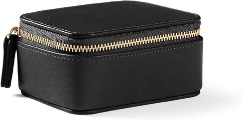 Leatherology Navy Blue Leather Jewelry Organizer Set – Includes Small & Medium Cases with Suede Pockets, Zipped Pouches & Soft Lining – Compact Storage for Rings, Earrings & Accessories in Saudi Arabia