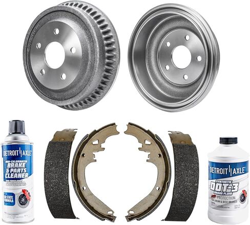 Detroit Axle - REAR Brake Kit for 1994-1999 Dodge Ram 1500 Brake Drums Semi-metallic Brakes Shoes 1995 1996 1997 1998 Replacement w/Brake Cleaner & Fluid in Saudi Arabia