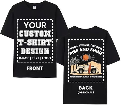 تي شيرت مخصص من FEEGO أضف النص الخاص بك تي شيرت مخصص للرجال والنساء قم بإنشاء القميص الخاص بك تي شيرت قطني مخصص in Kuwait