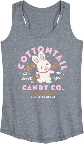 رسالة فورية - Cottontail Candy Company - قميص بدون أكمام للسيدات بظهر ريسر in Kuwait