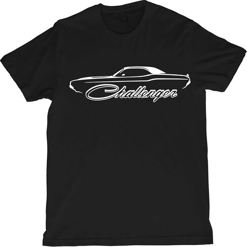 Challenger 70 Outline Mens T-Shirt Amеrican Muscle Cars Silhouete Racing Car Tee in Saudi Arabia