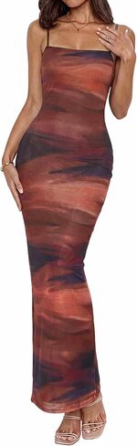 BTFBM Womens Maxi Dress 2026 Spring Floral Sexy Spaghetti Straps Sleeveless Bodycon Summer Beach Wedding Guest Dresses in Saudi Arabia